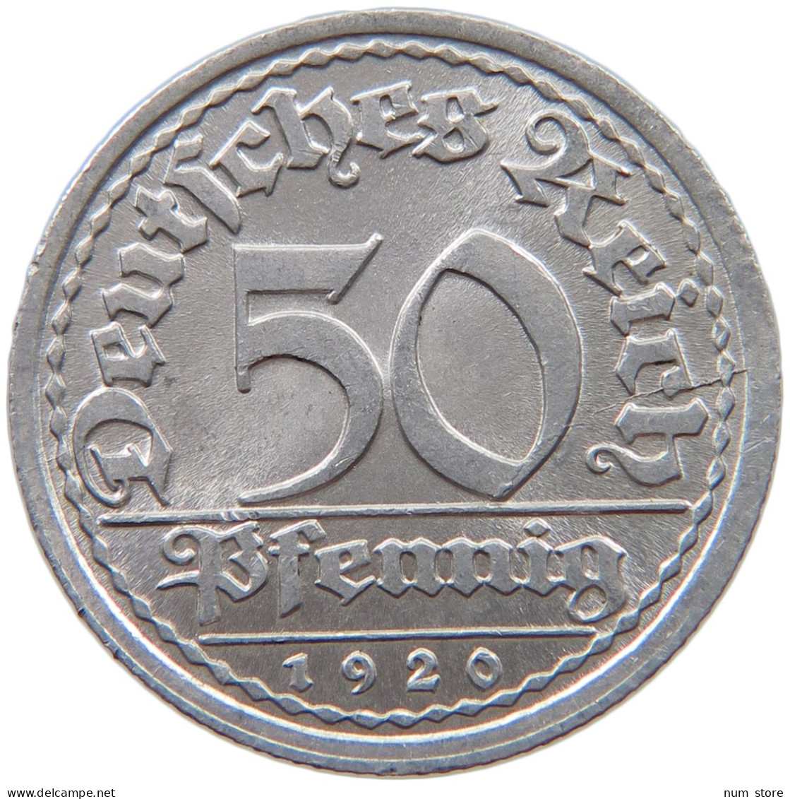 GERMANY WEIMAR 50 PFENNIG 1920 J TOP #a053 0505 - 50 Rentenpfennig & 50 Reichspfennig