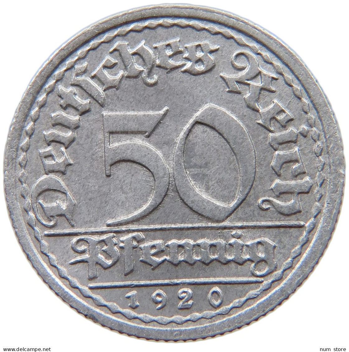 GERMANY WEIMAR 50 PFENNIG 1920 F TOP #a053 0543 - 50 Rentenpfennig & 50 Reichspfennig