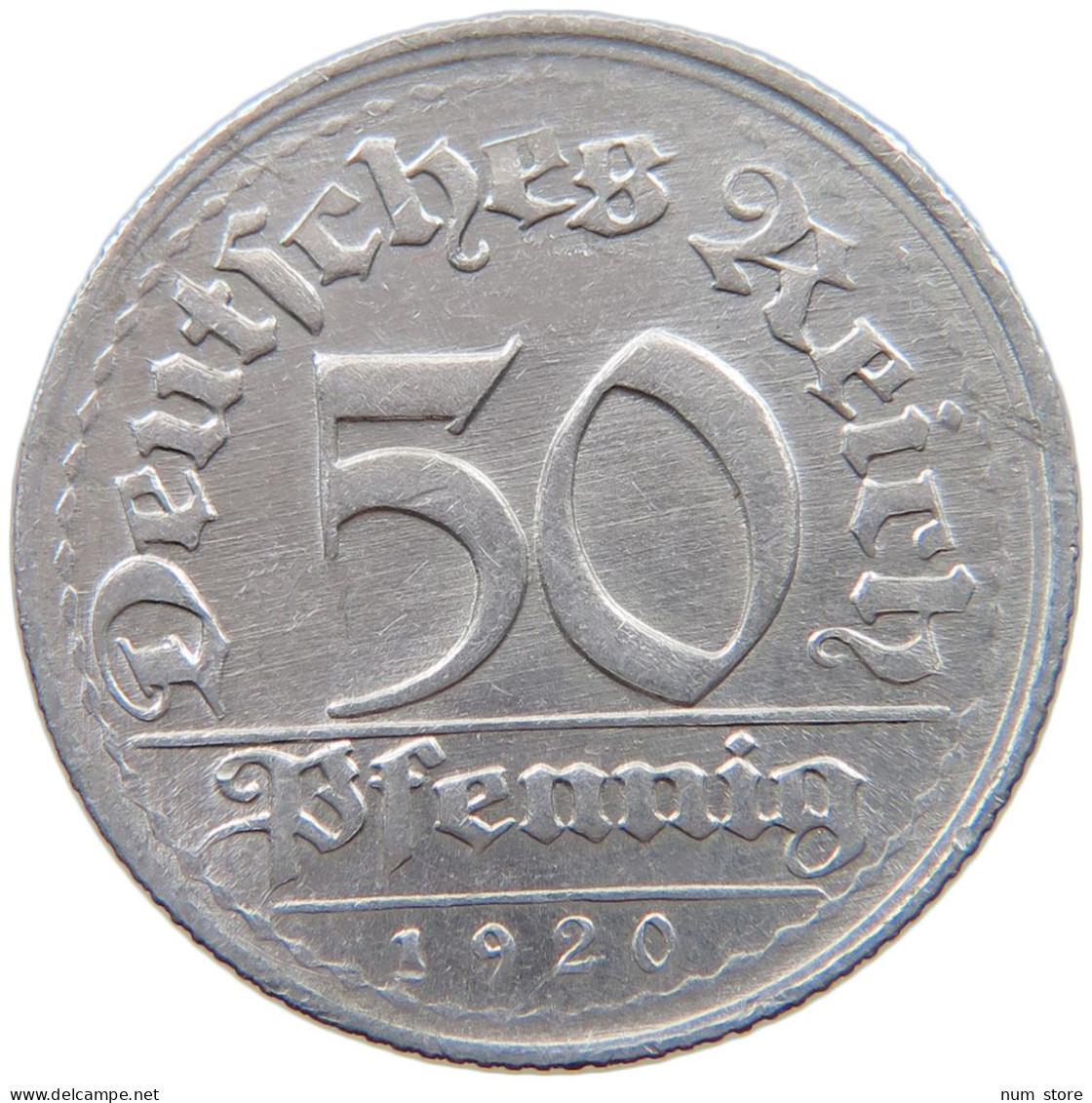 GERMANY WEIMAR 50 PFENNIG 1920 D TOP #a053 0509 - 50 Rentenpfennig & 50 Reichspfennig