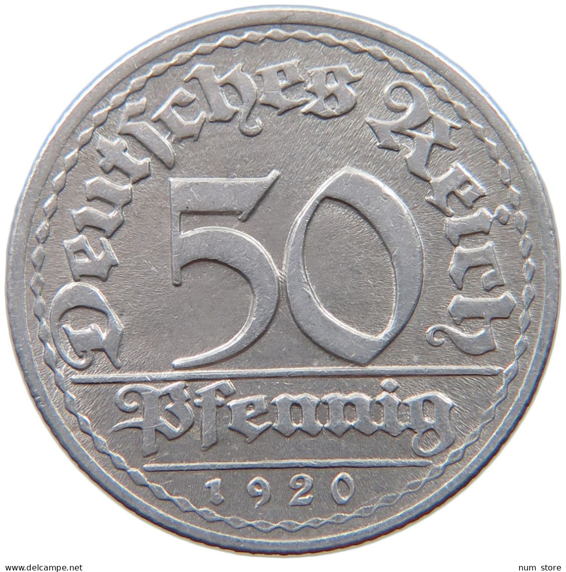 GERMANY WEIMAR 50 PFENNIG 1920 D #a053 0573 - 50 Rentenpfennig & 50 Reichspfennig