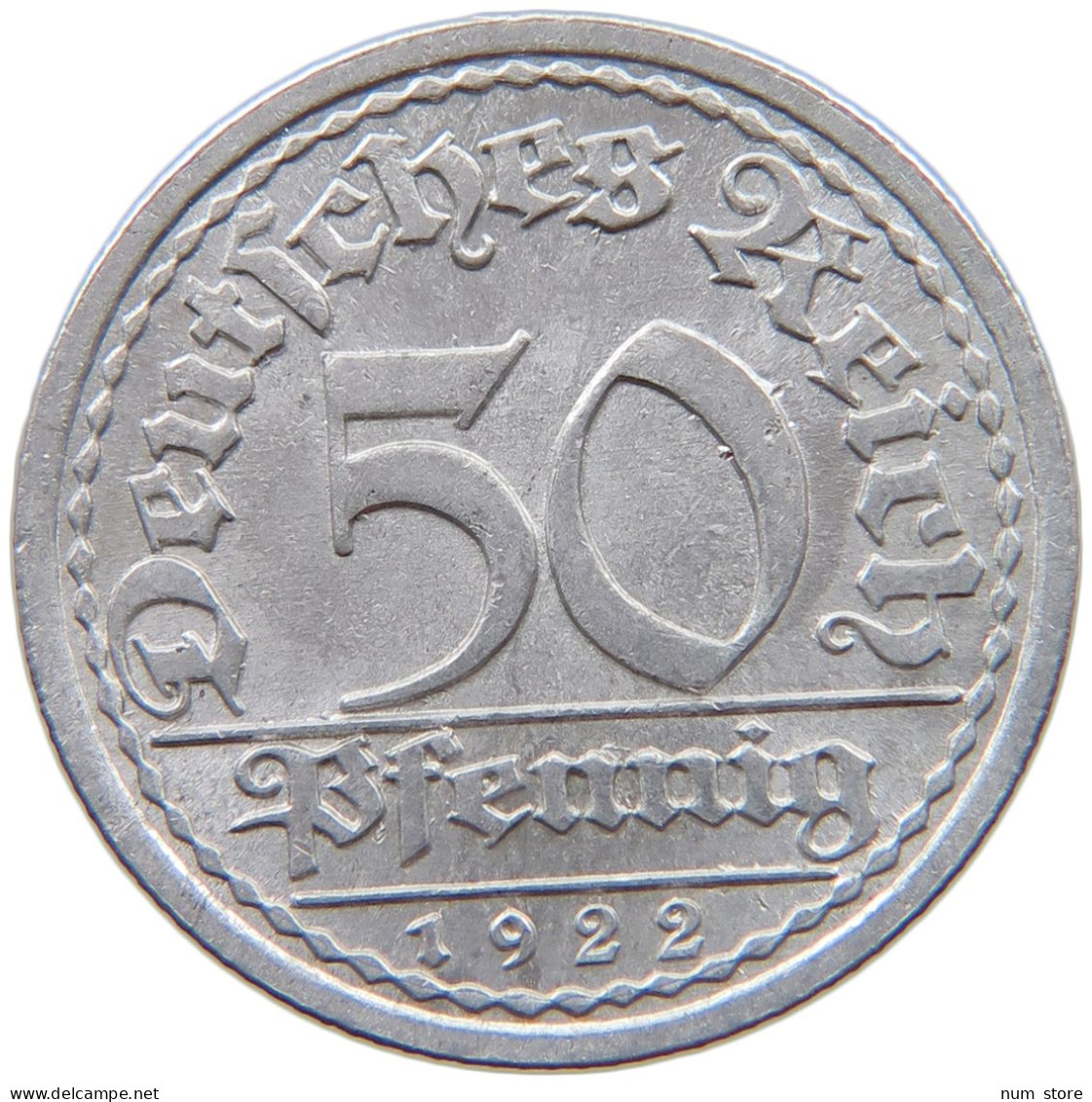 GERMANY WEIMAR 50 PFENNIG 1922 A #a053 0567 - 50 Rentenpfennig & 50 Reichspfennig