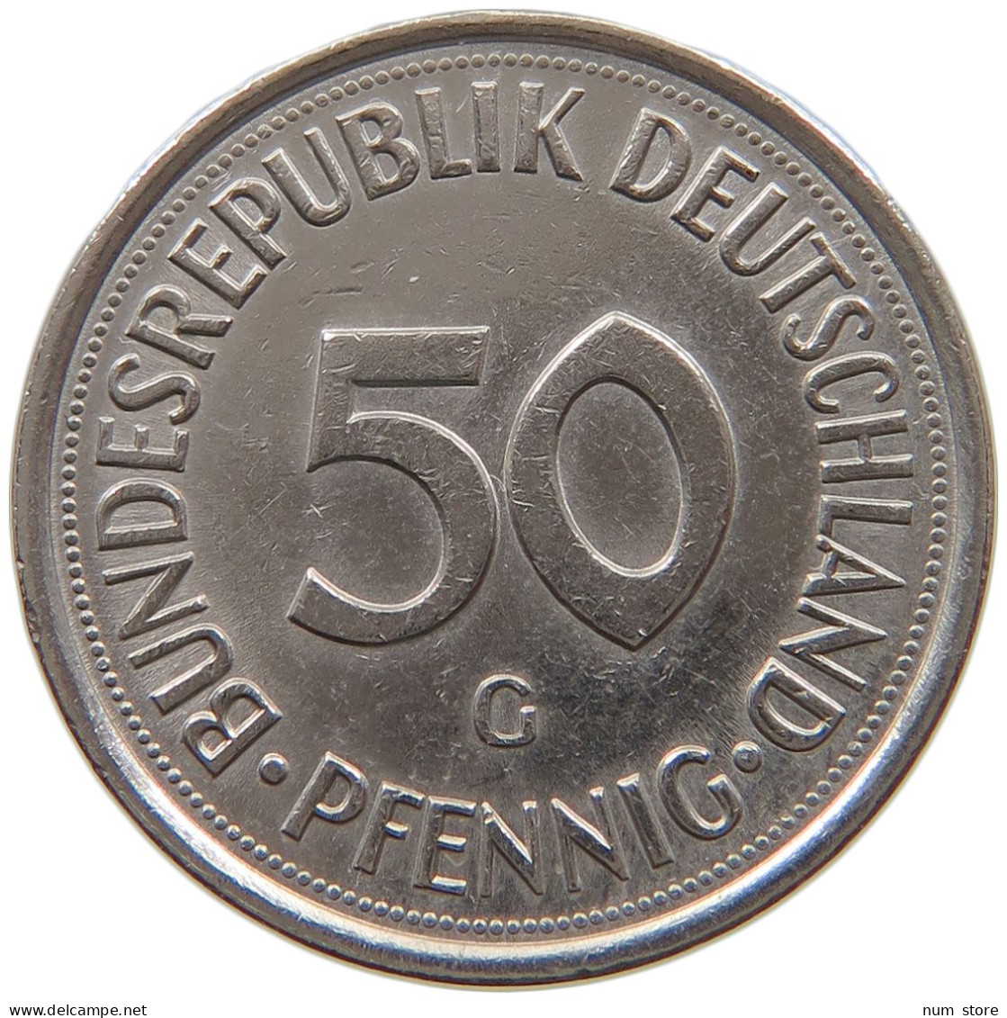 GERMANY WEST 50 PFENNIG 1975 G #a072 0669 - 50 Pfennig