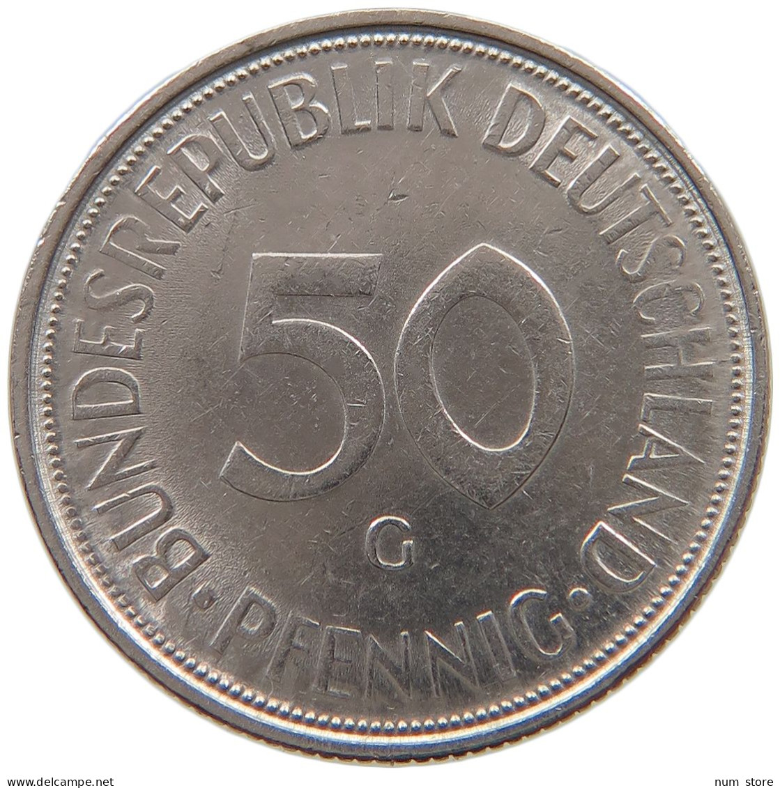 GERMANY WEST 50 PFENNIG 1971 G #a046 0577 - 50 Pfennig