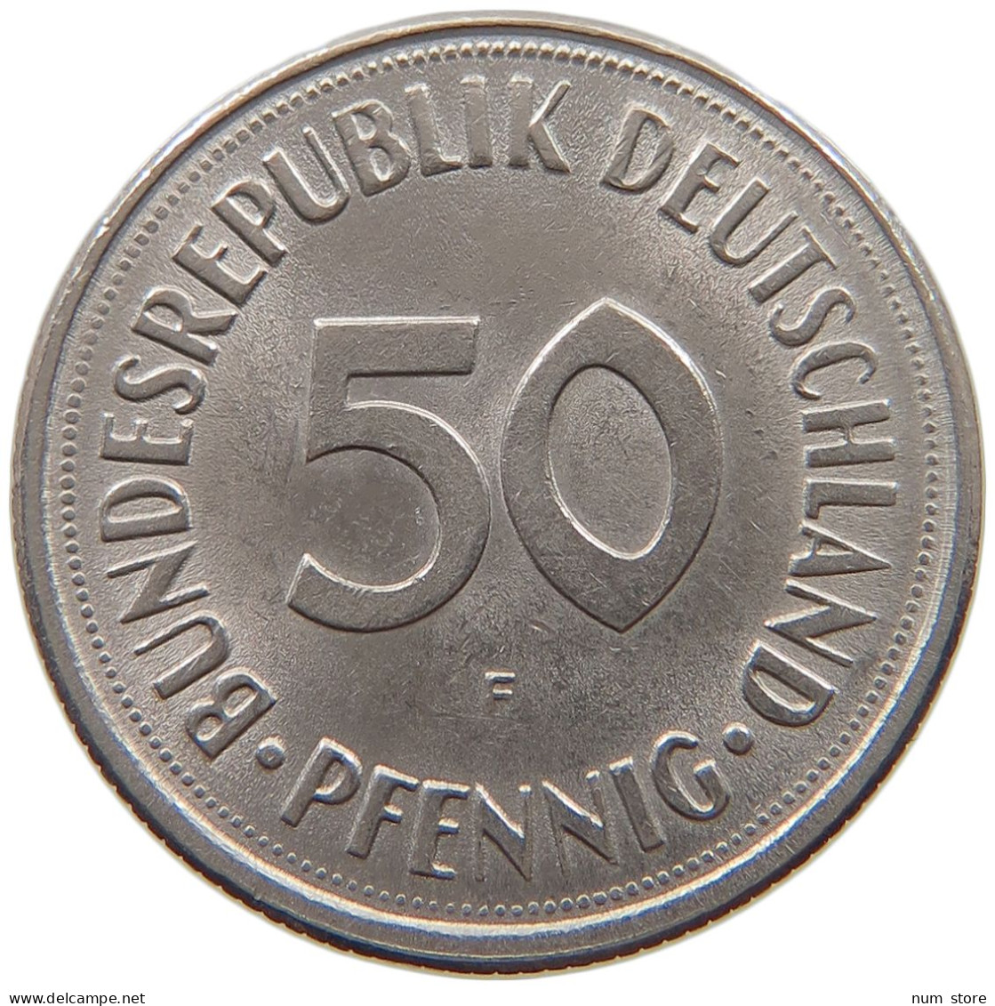 GERMANY WEST 50 PFENNIG 1969 F TOP #a061 0621 - 50 Pfennig