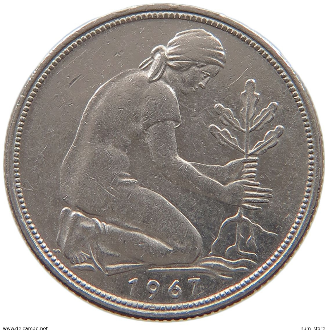GERMANY WEST 50 PFENNIG 1967 J #a061 0637 - 50 Pfennig