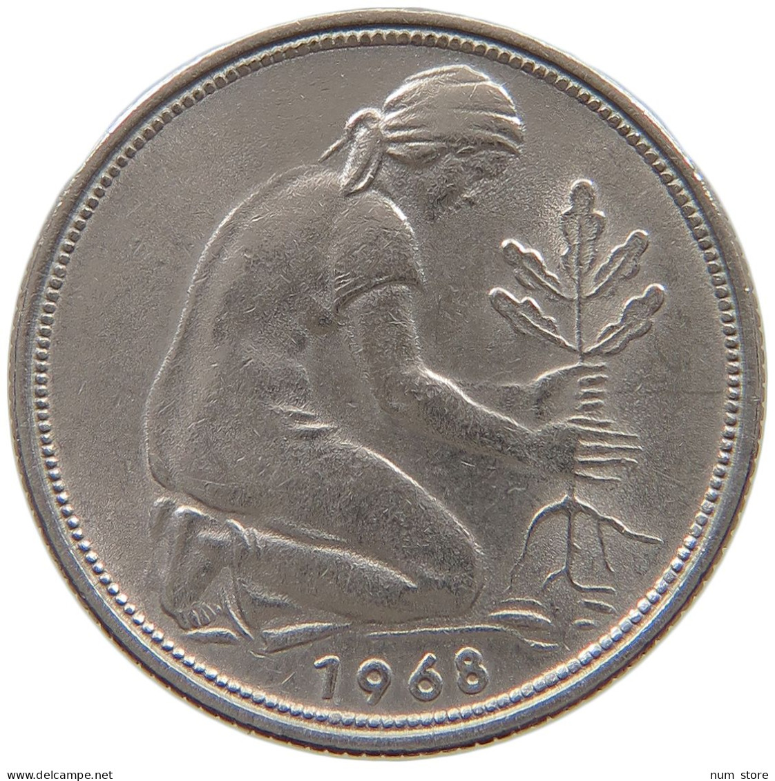 GERMANY WEST 50 PFENNIG 1968 F #a061 0633 - 50 Pfennig