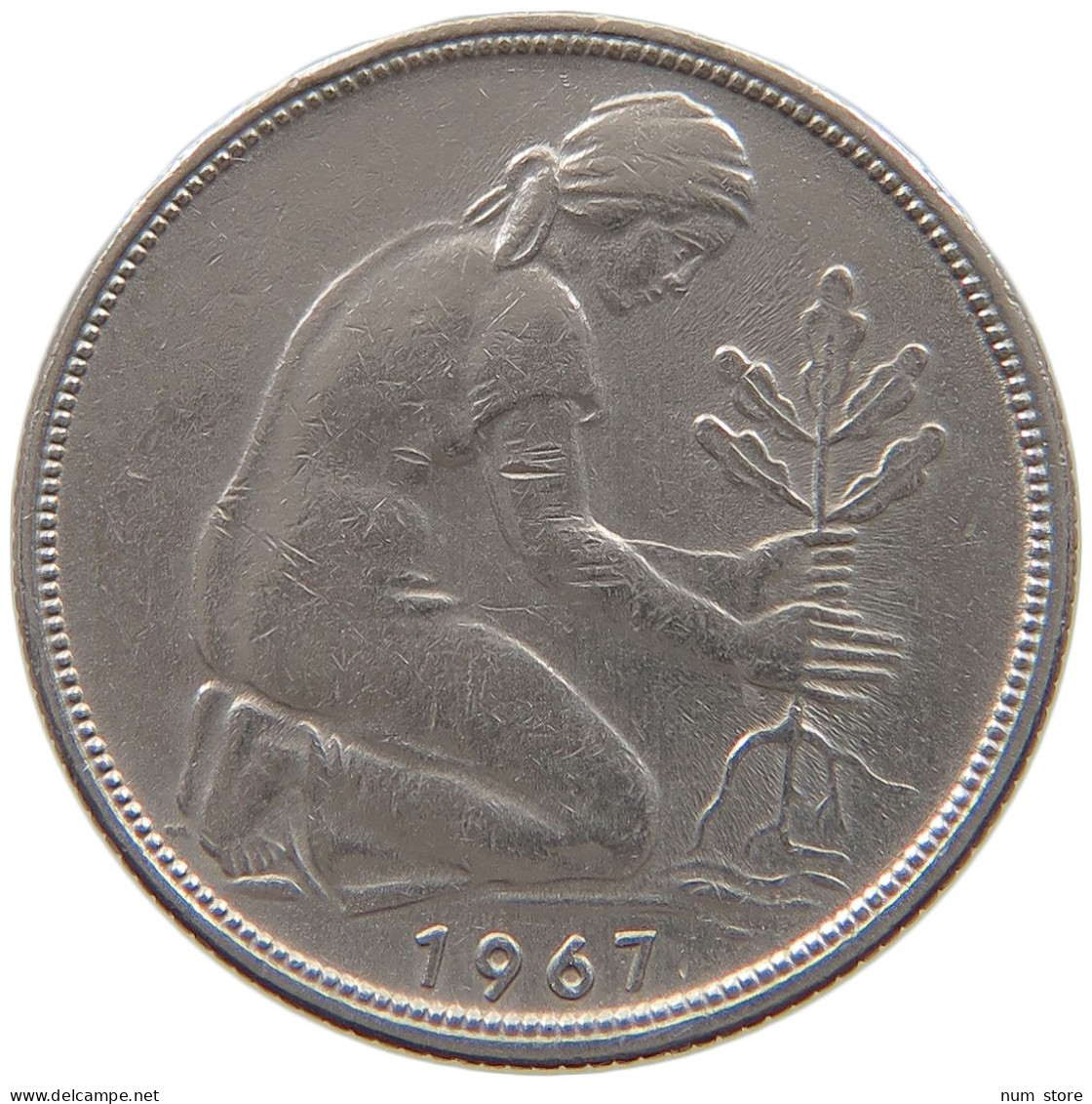 GERMANY WEST 50 PFENNIG 1967 G #a061 0641 - 50 Pfennig