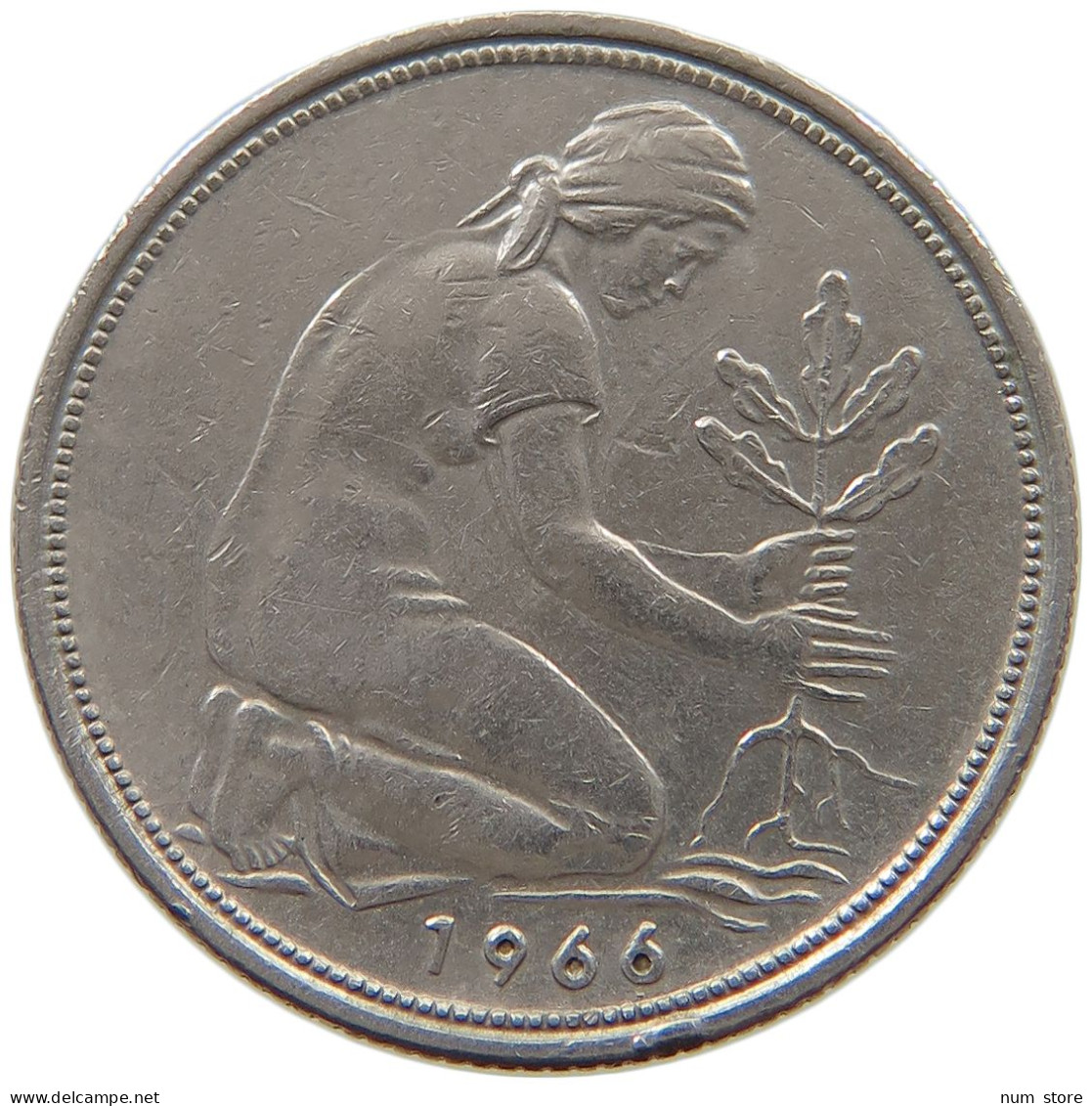 GERMANY WEST 50 PFENNIG 1966 J #a061 0615 - 50 Pfennig
