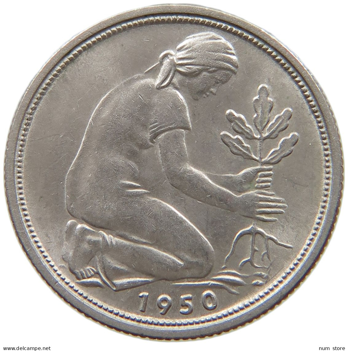 GERMANY WEST 50 PFENNIG 1950 F #s056 0167 - 50 Pfennig