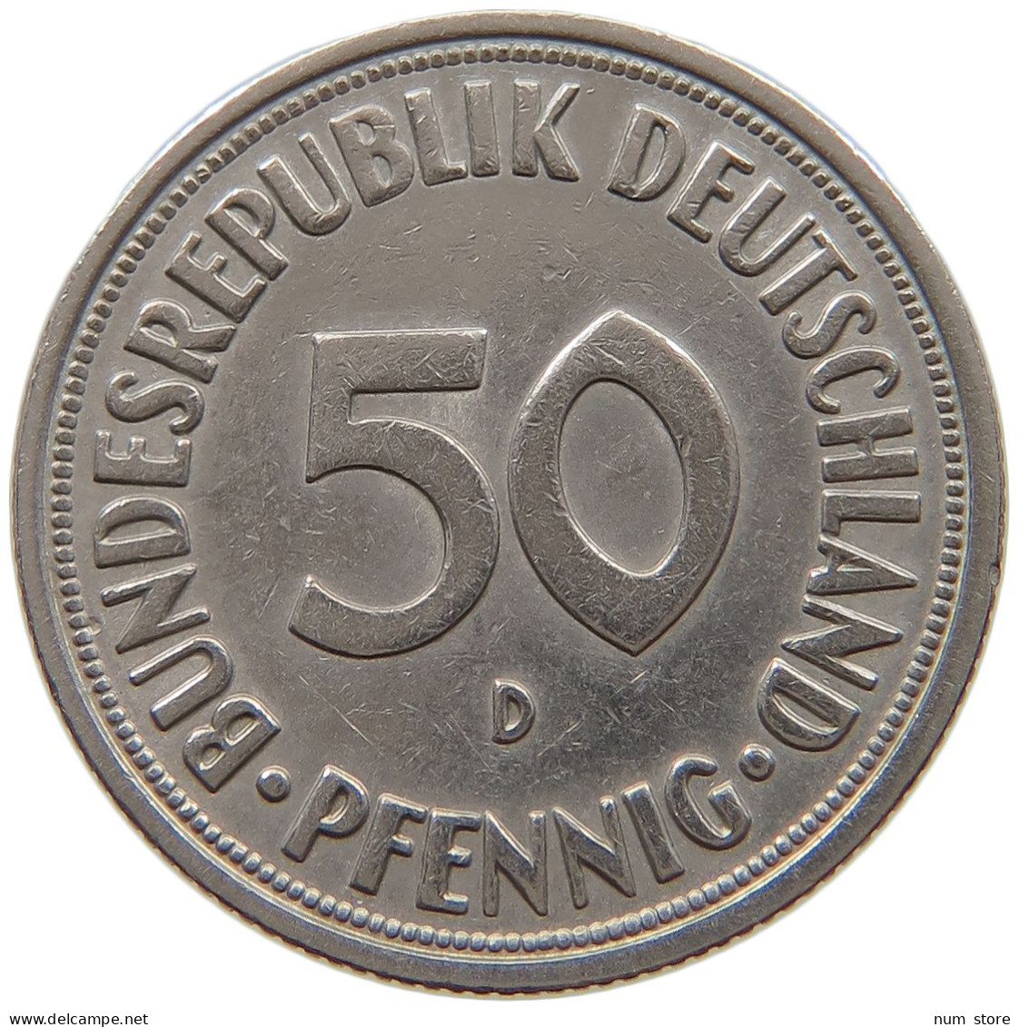 GERMANY WEST 50 PFENNIG 1950 D #a061 0645 - 50 Pfennig