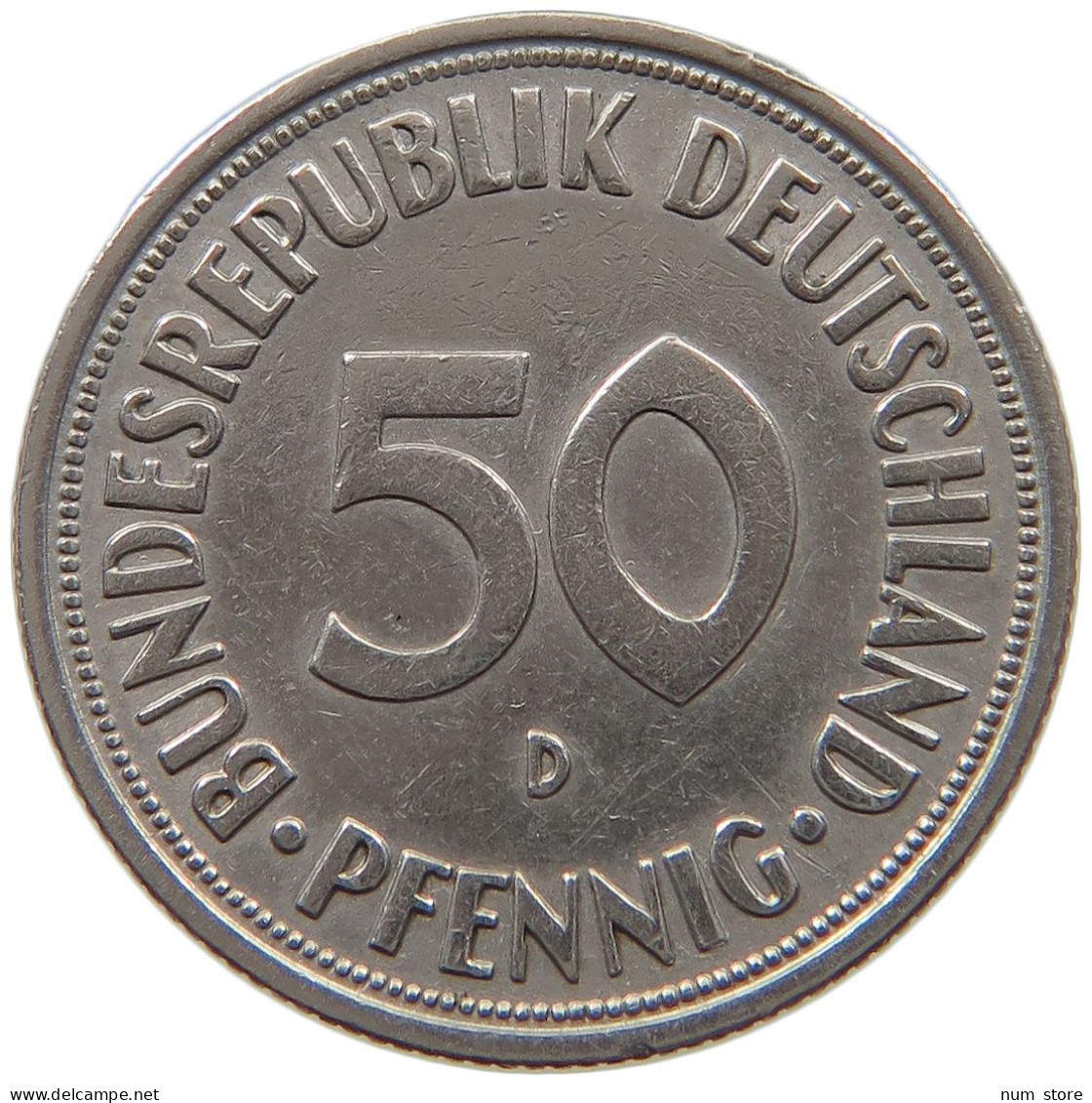 GERMANY WEST 50 PFENNIG 1950 D #a048 0069 - 50 Pfennig