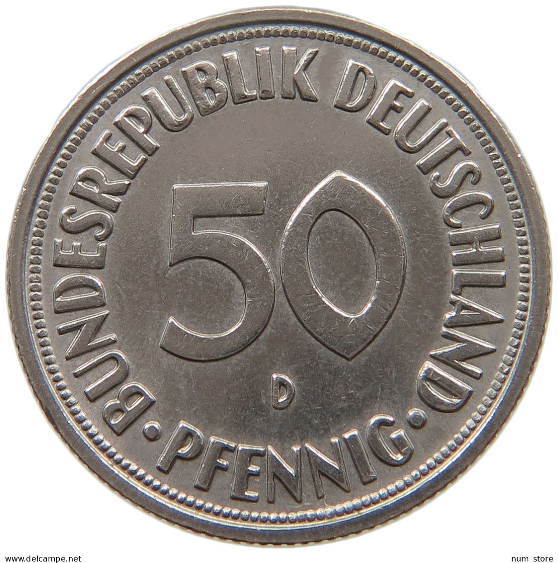 GERMANY WEST 50 PFENNIG 1950 D #a046 0581 - 50 Pfennig