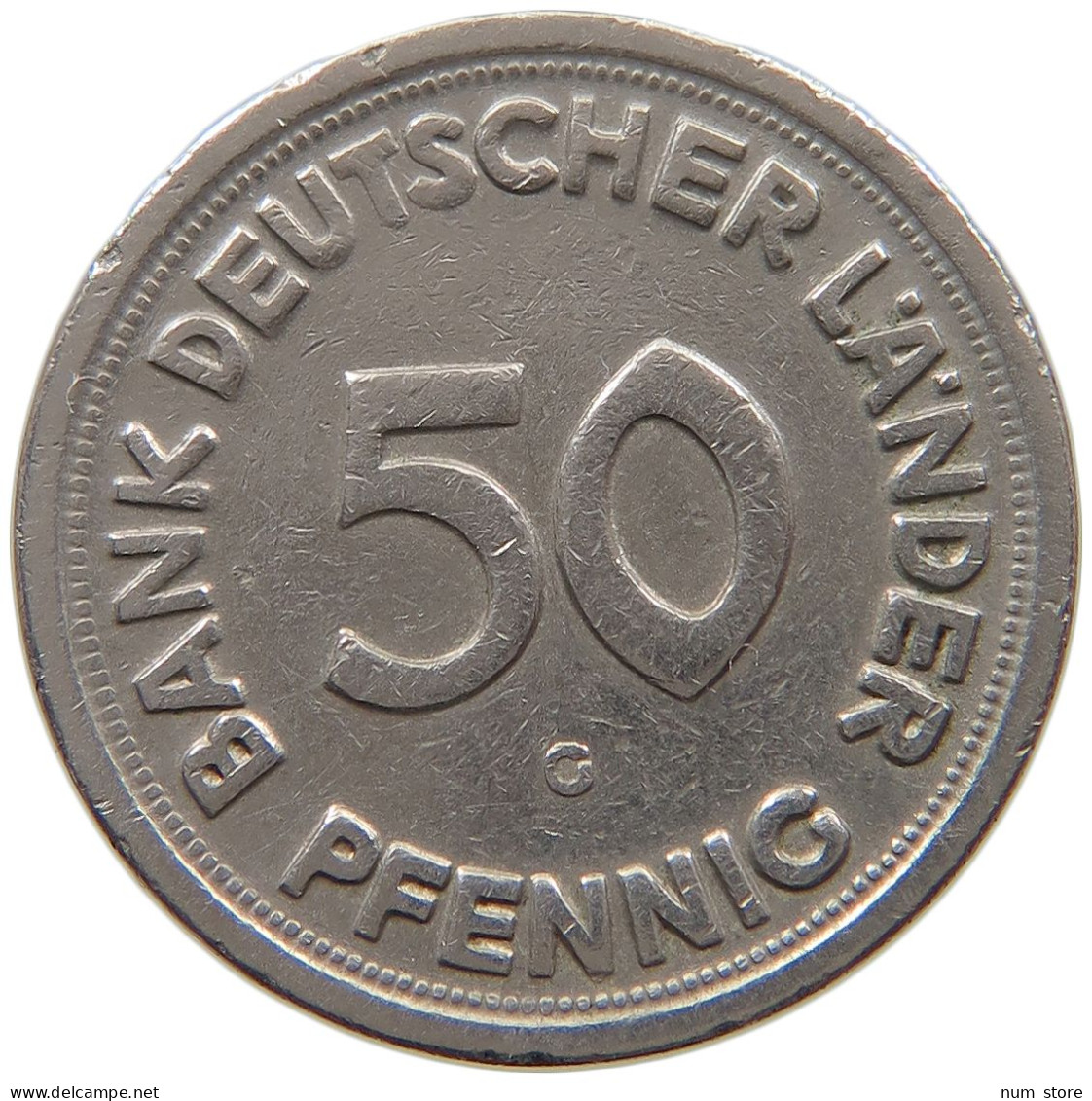 GERMANY WEST 50 PFENNIG 1949 G #a072 0667 - 50 Pfennig