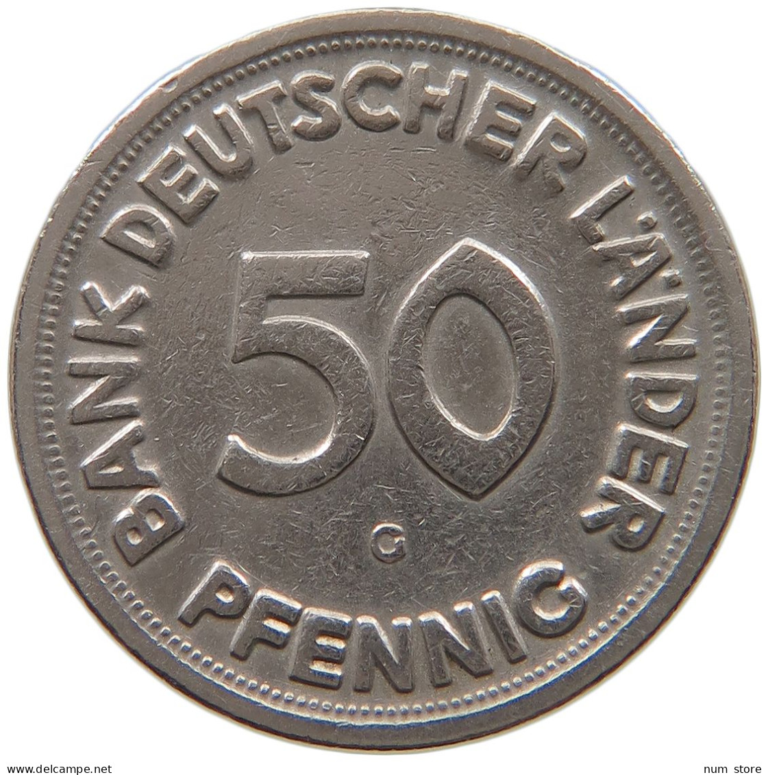 GERMANY WEST 50 PFENNIG 1949 G #a072 0661 - 50 Pfennig