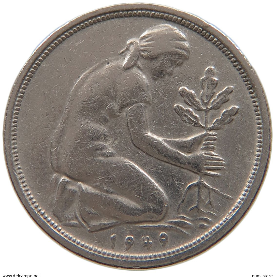 GERMANY WEST 50 PFENNIG 1949 G #a072 0661 - 50 Pfennig