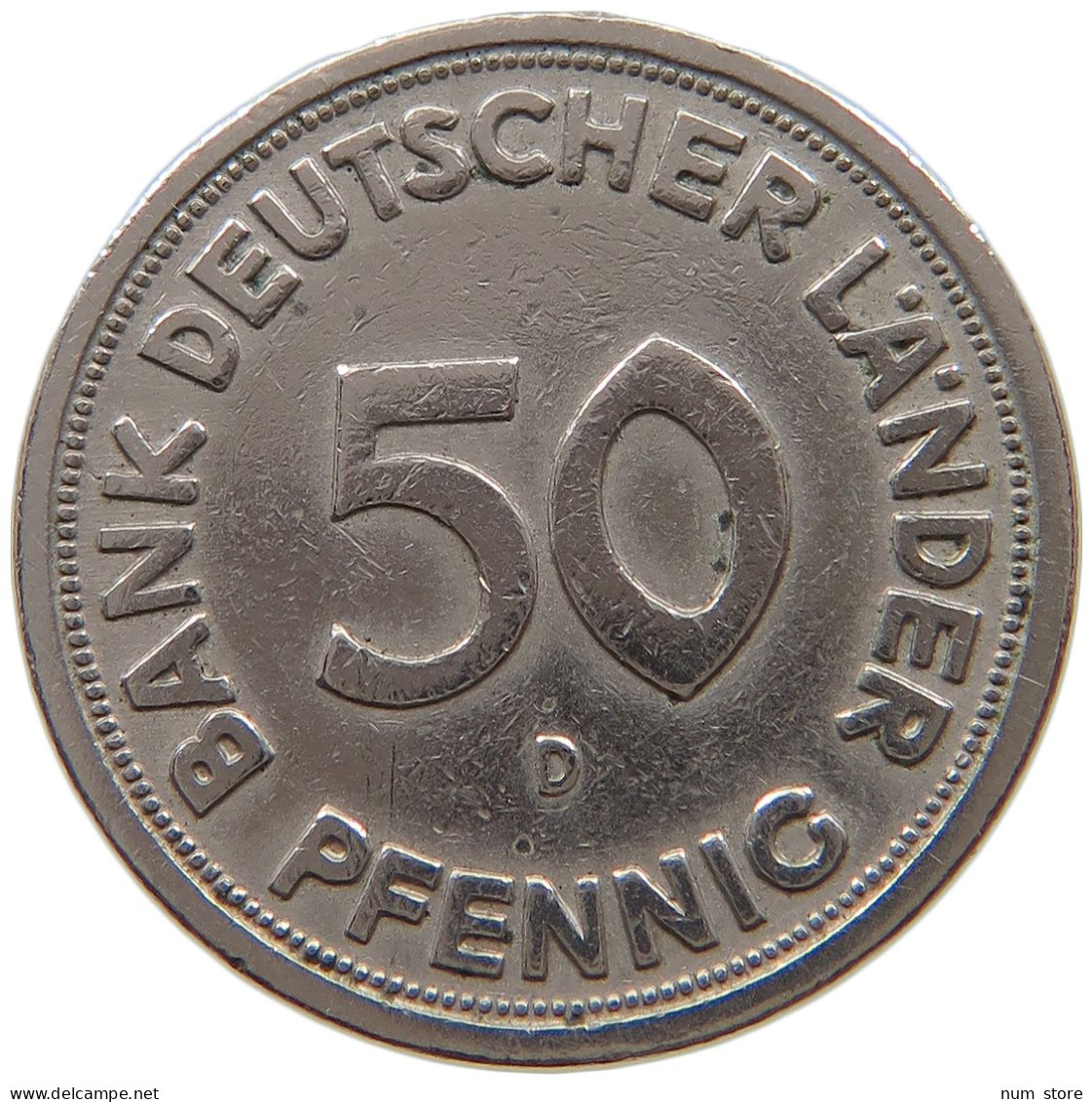 GERMANY WEST 50 PFENNIG 1949 D #a072 0681 - 50 Pfennig