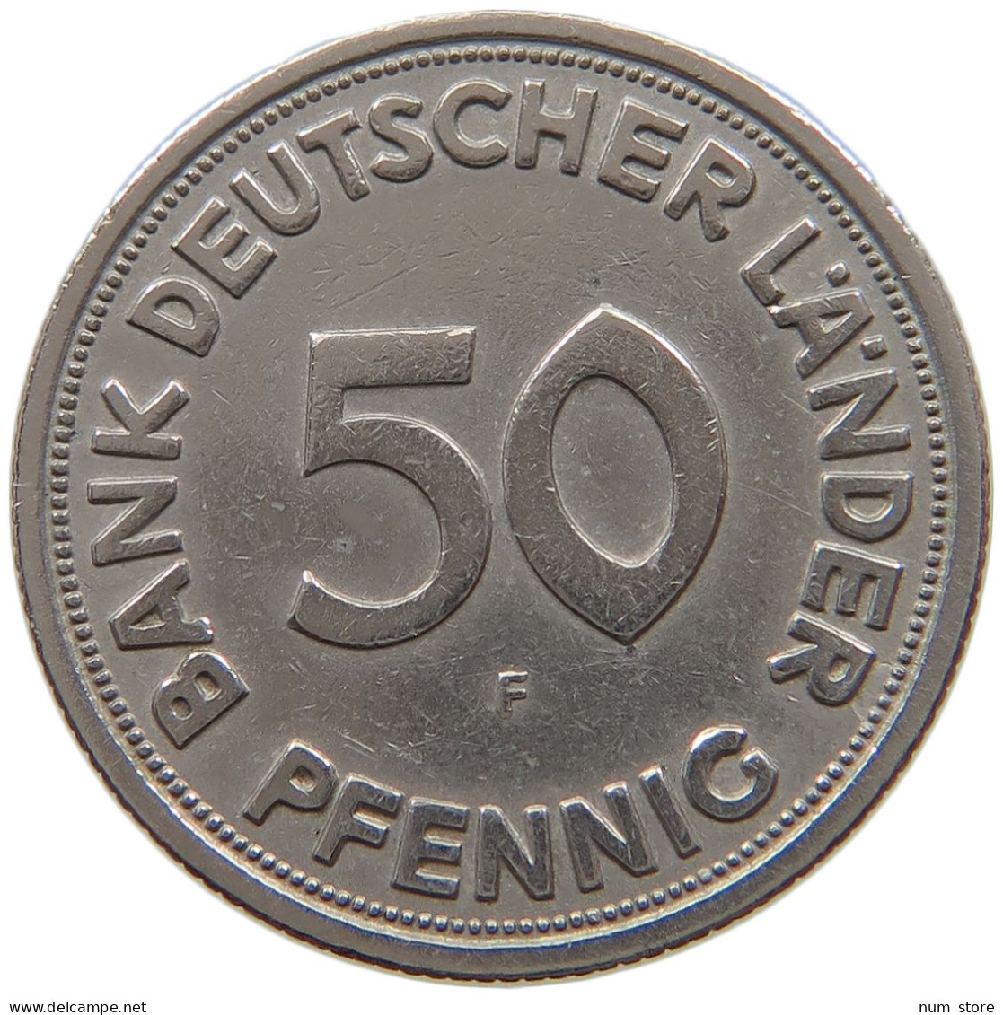 GERMANY WEST 50 PFENNIG 1949 F #a072 0679 - 50 Pfennig