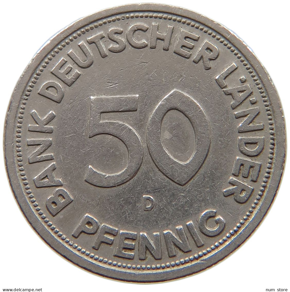 GERMANY WEST 50 PFENNIG 1949 D #a061 0647 - 50 Pfennig