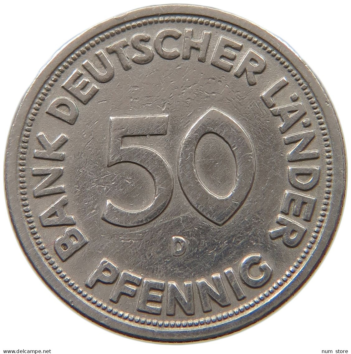 GERMANY WEST 50 PFENNIG 1949 D #a034 0883 - 50 Pfennig