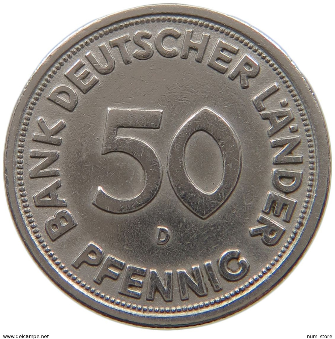 GERMANY WEST 50 PFENNIG 1949 D #a072 0655 - 50 Pfennig