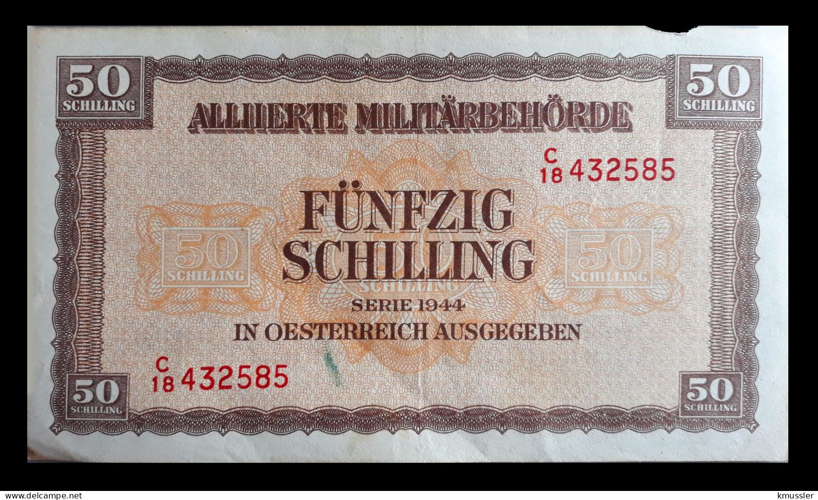 # # # Banknote Österreich (Austria) Alliierte Militärbehörde 50 Schilling 1944 # # # - Oesterreich