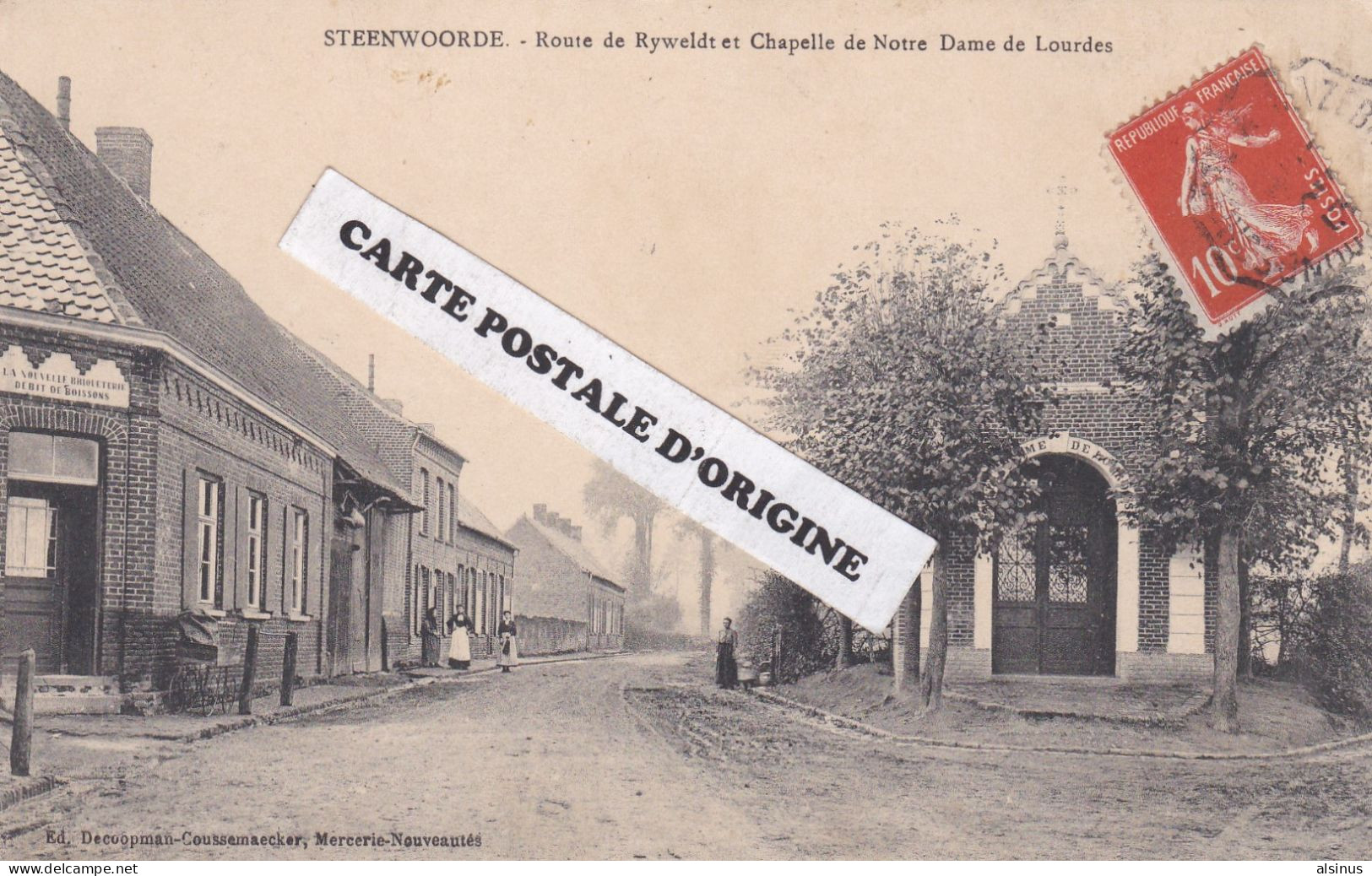 59 - STEENWOORDE - ROUTE DE RYWELDT ET CHAPELLE DE NOTRE DAME DE LOURDES - Steenvoorde