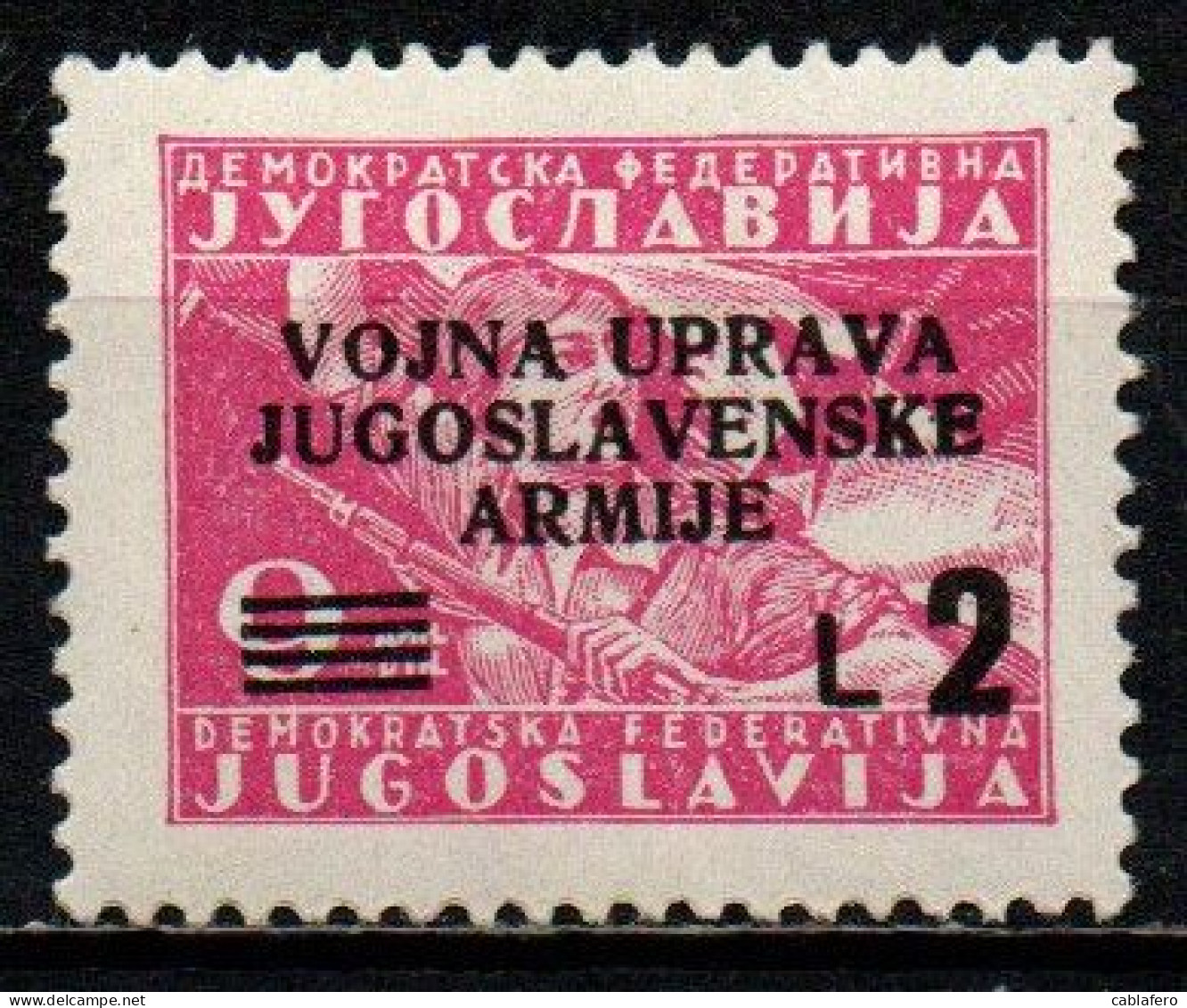 ITALIA - OCCUPAZIONE LITORALE SLOVENO - 1947 - STEMMA CON SOVRASTAMPA - MNH - Jugoslawische Bes.: Slowenische Küste