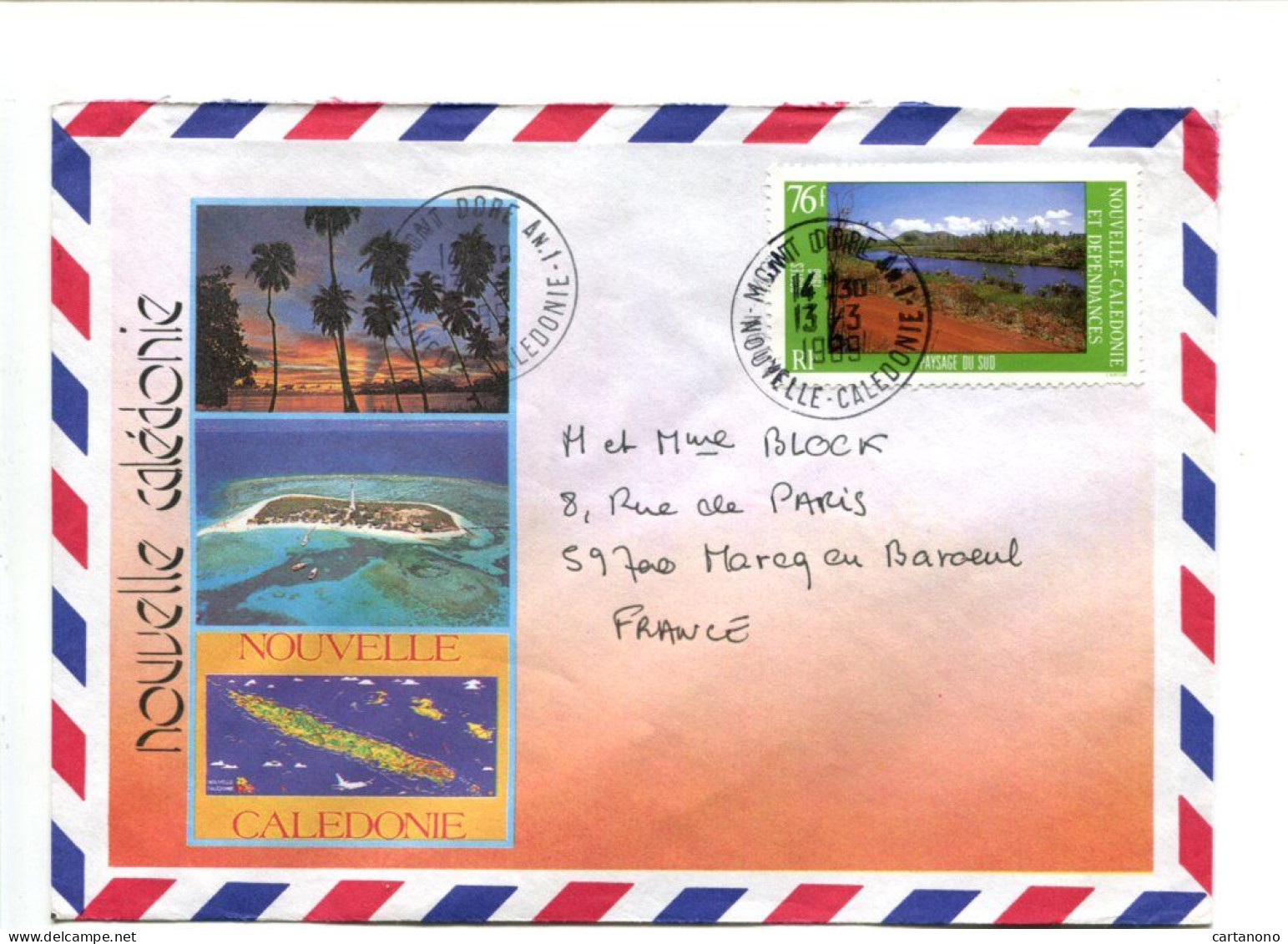 NOUVELLE CALEDONIE Mont Dore An. 1 - Affranchissement Sur Enveloppe Illustrée - - Storia Postale