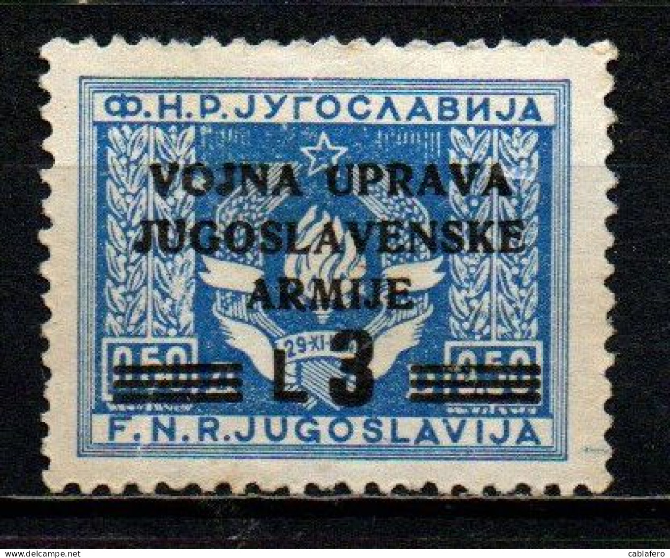 ITALIA REGNO - OCCUPAZIONE JUGOSLAVA LITORALE SLOVENO - 1947 - SOVRASTAMPATO - SENZA GOMMA - Joegoslavische Bez.: Slovenische Kusten