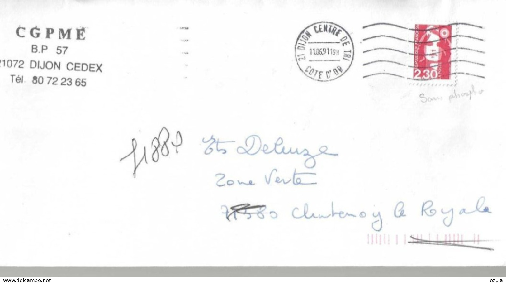 Lettre Affranchie Avec Timbre  N° 2629 Sans Phospho - Used Stamps
