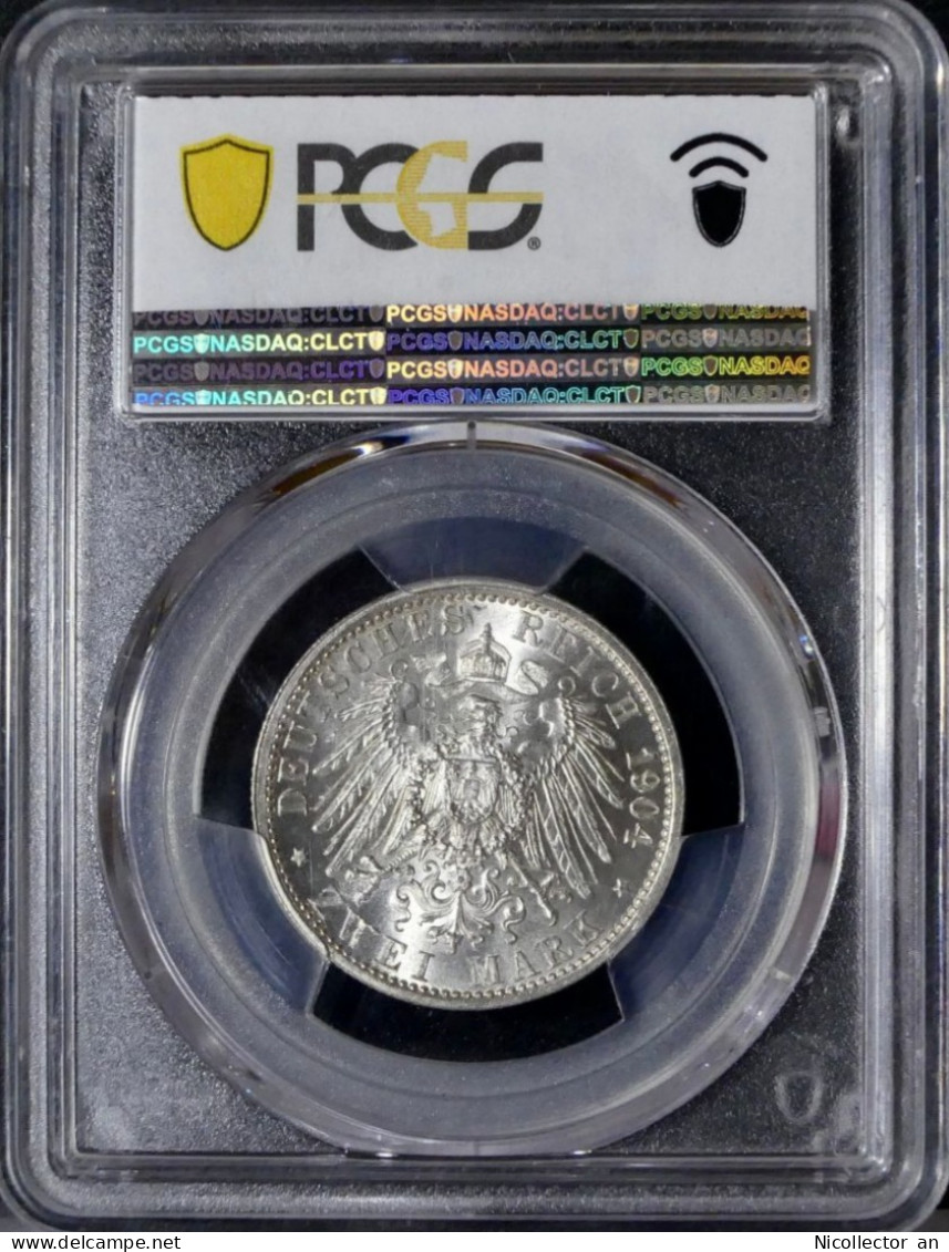 Germany, Hesse-Darmstadt 2 Mark 1904 PCGS MS63 400th Birthday Of Philipp The Magnanimous - 2, 3 & 5 Mark Silver