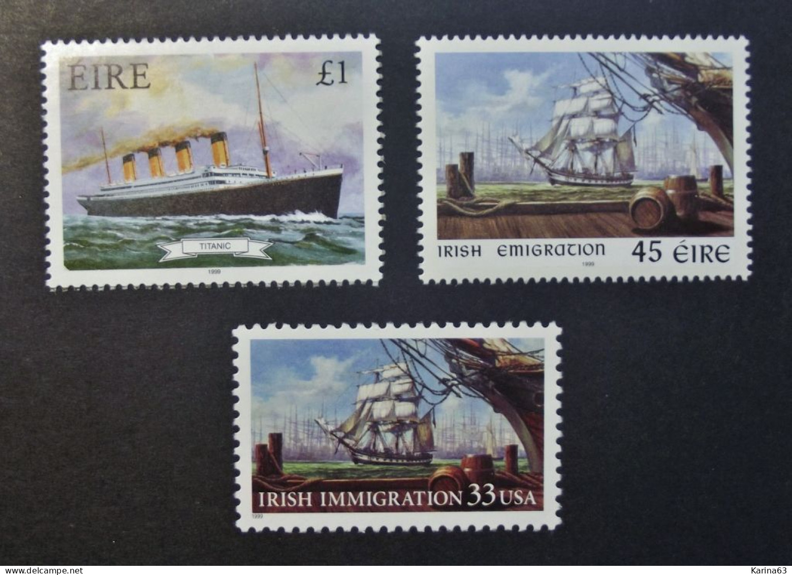 Ireland - Irelande - Eire - 1999 - Y&T N° 1121 + (USA Version ) - 1140 (3 Val.) Boats  - MNH - Postfris - Neufs