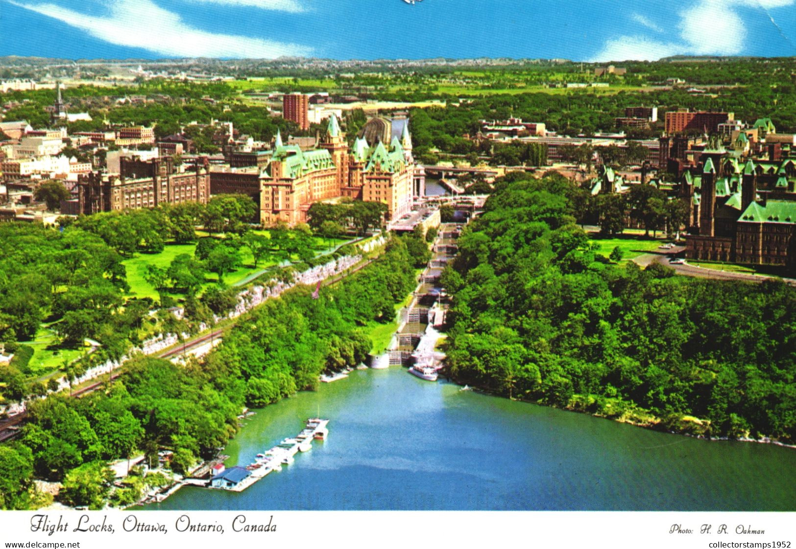 OTTAWA, ONTARIO, FLIGHT LOCKS, ARCHITECTURE, PORT, BOATS, RIDEAU CANAL, CANADA - Ottawa