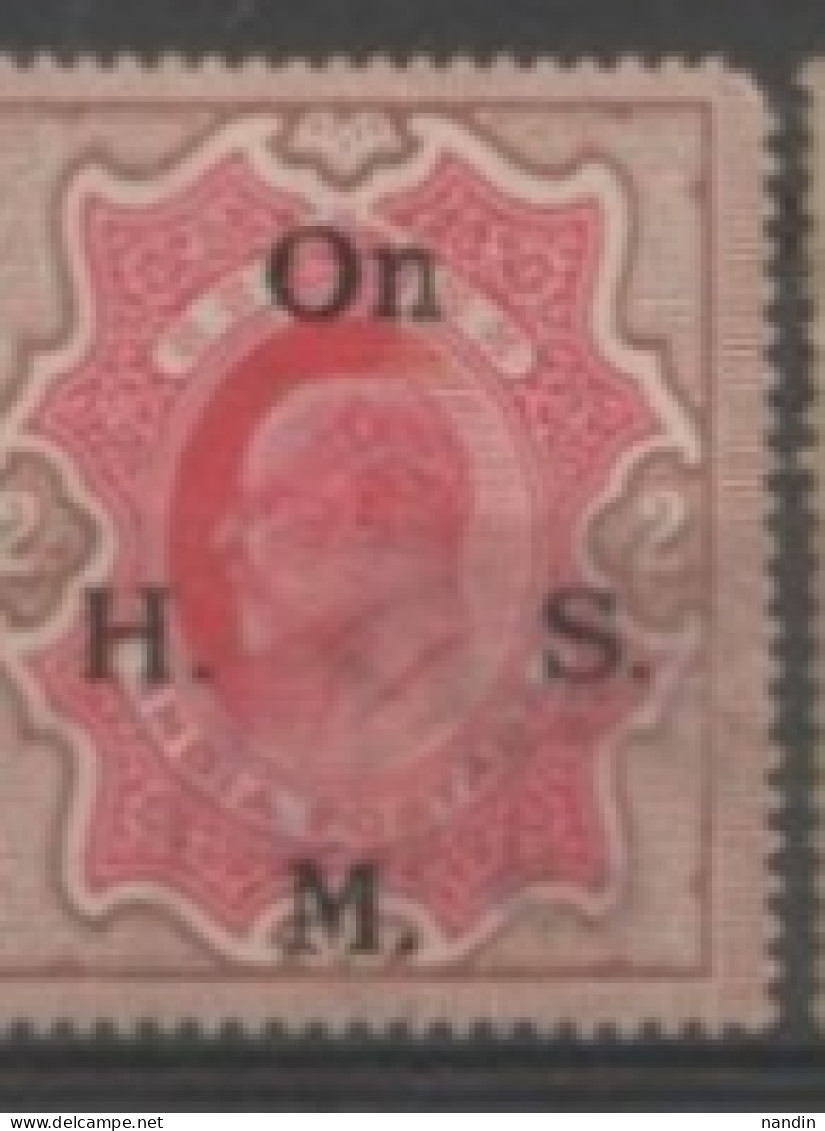 1909 STAMPS OF INDIA King EDWARD Optd  On H.M.S.-SGO68 ( Condition - Perf Short) - 1902-11  Edward VII