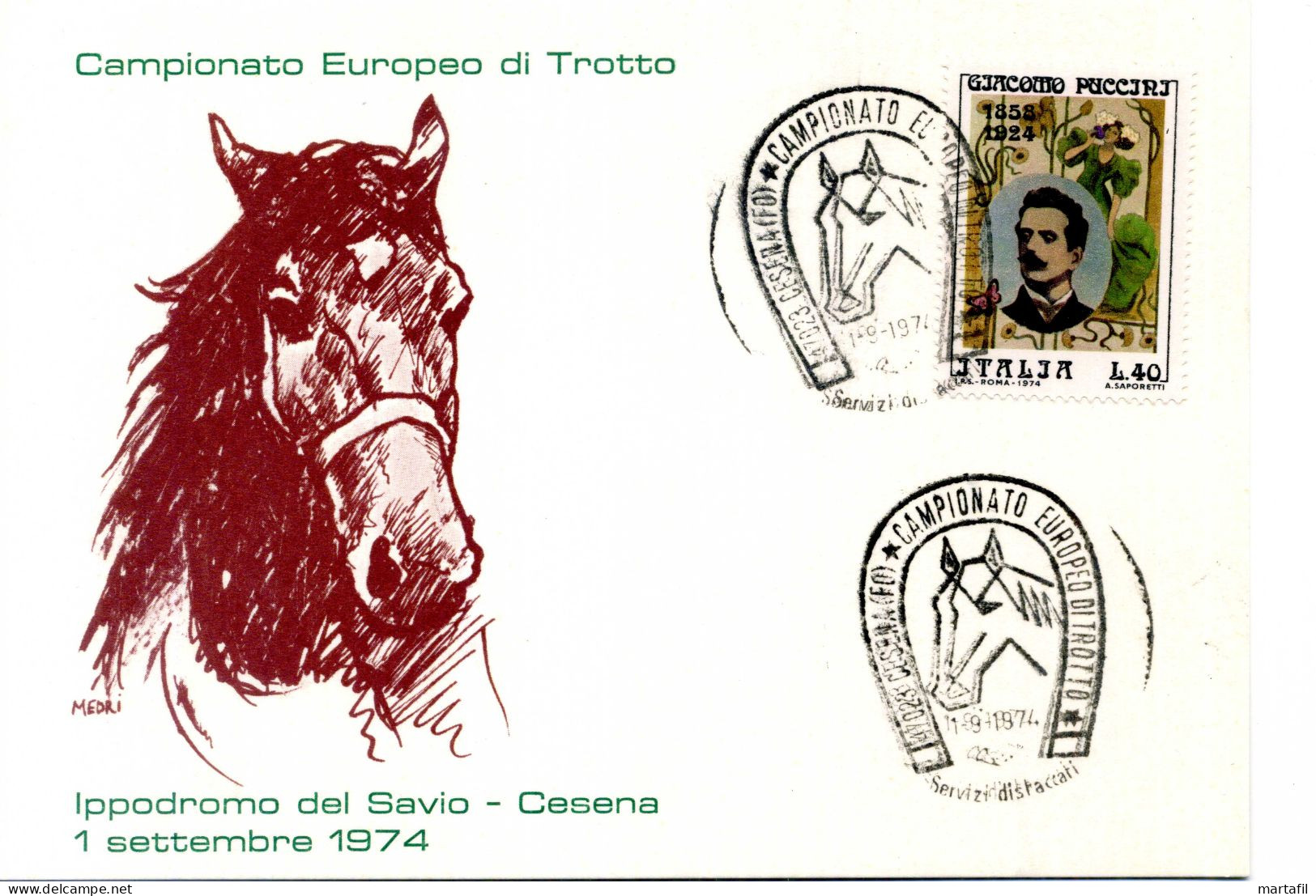 TEMATICA CAVALLI - HORSES - Cartolina, Campionato Europeo Di Trotto, Sport, Cesena - Pferde