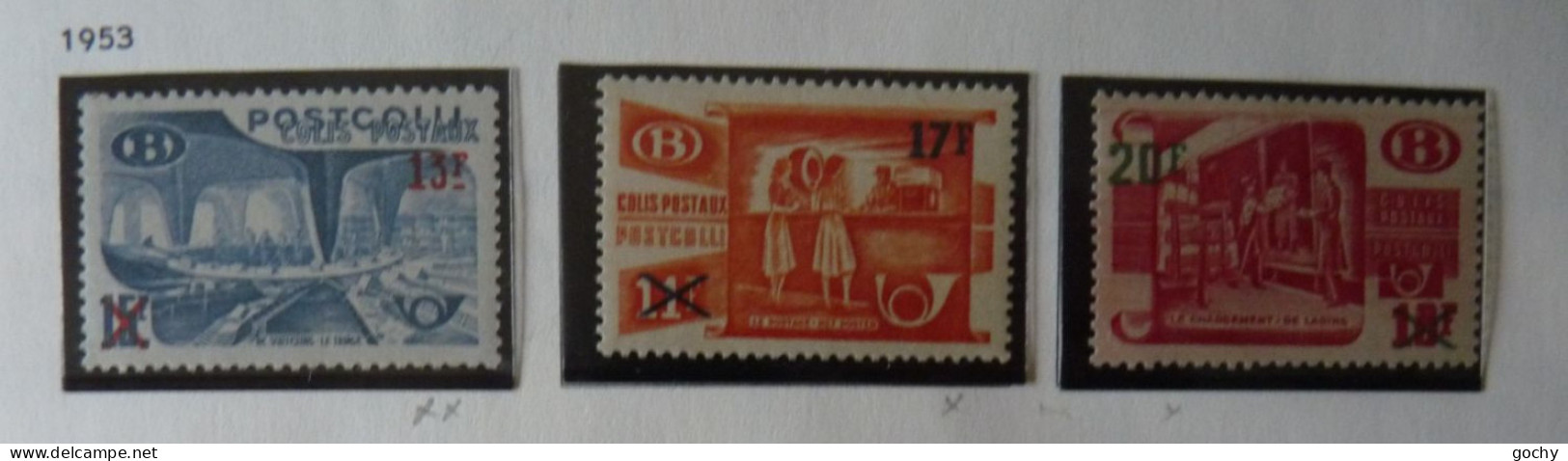 BELGIUM :   1953 - CHEMINS DE FER - CF   331 à 333 **/* - COTE: 81,00€ - Postfris