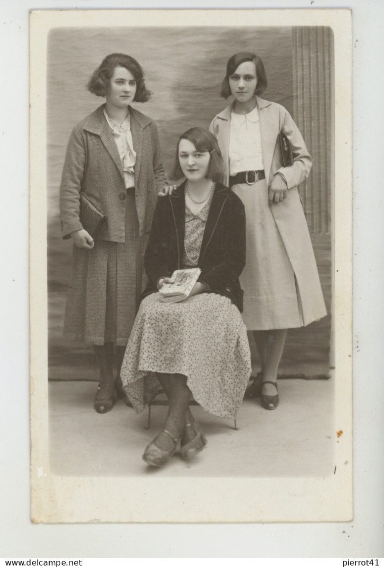 SAUZE VAUSSAIS - Carte Photo Portrait De 3 Femmes Début XXème "Souvenir De.. à La Chaillochère De BLANZAY -Photo CLUZEAU - Sauze Vaussais