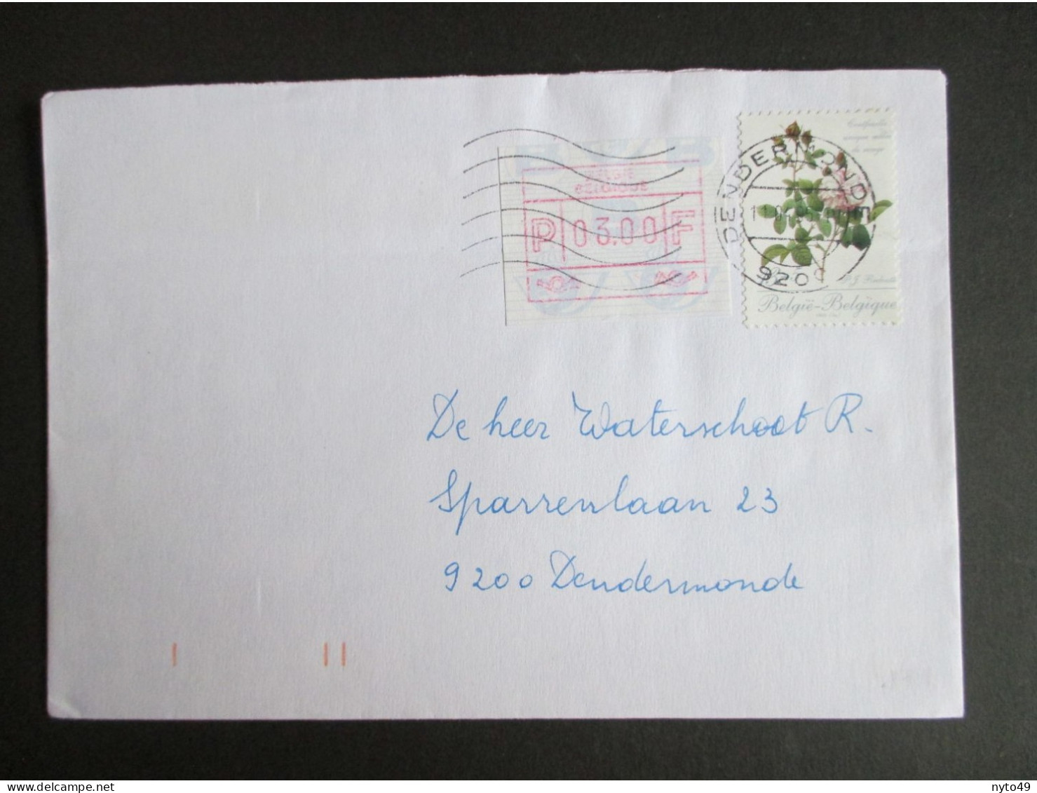 Nr 2318 - Bloemen - Rozen Van Redouté - Met Bijfrankering ATM Op Brief Binnen Dendermonde - Cartas & Documentos