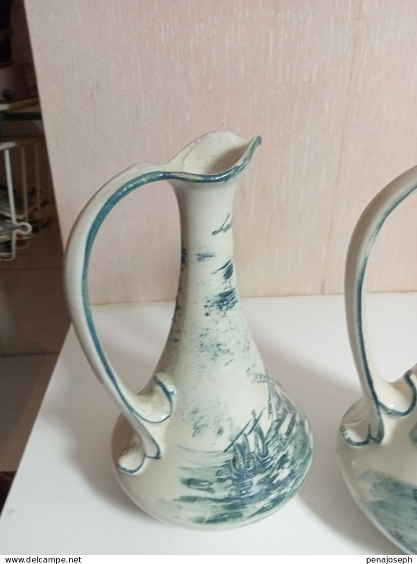 2 vases soliflore ancien hauteur 19 cm