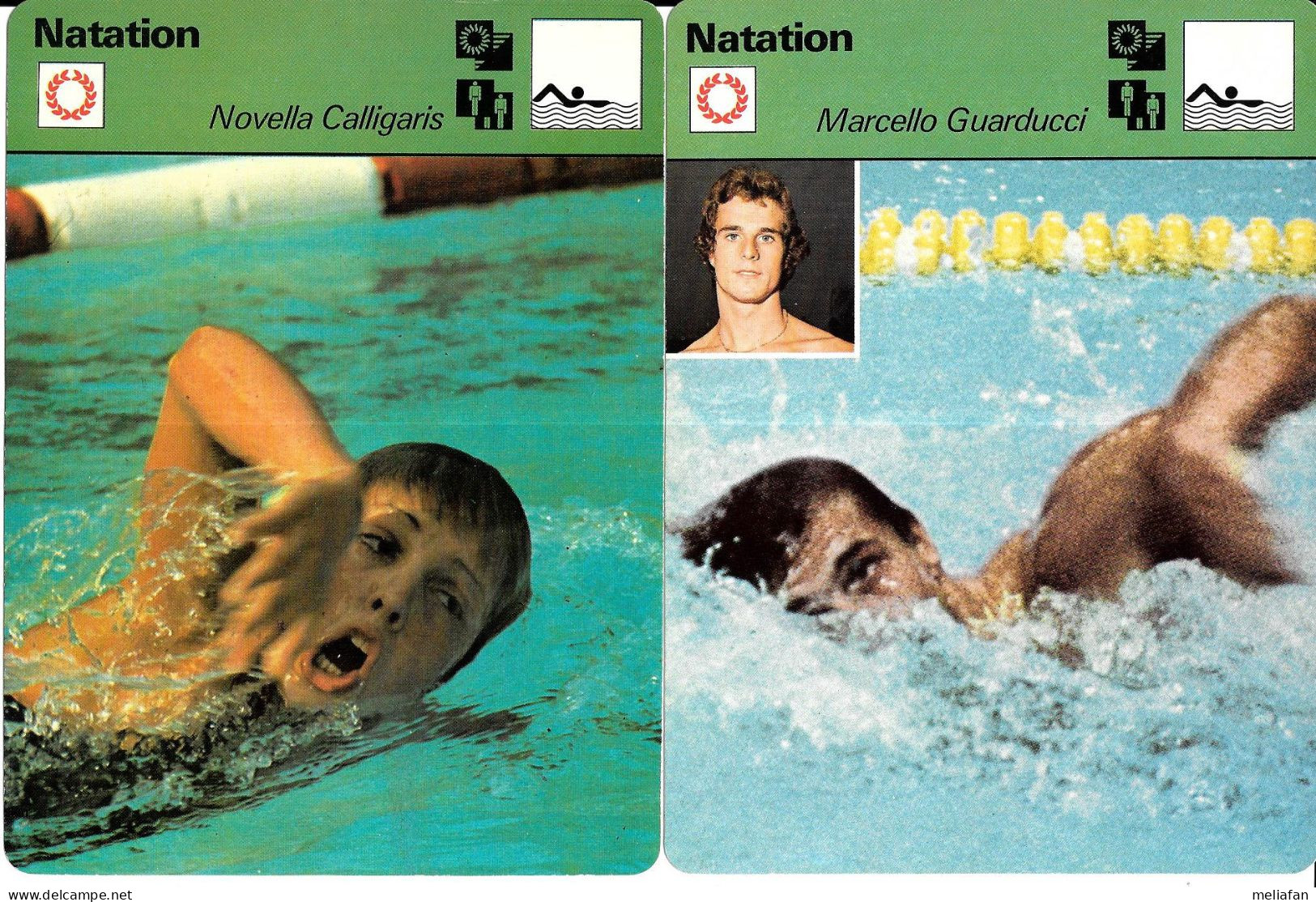 GF1933 - FICHES RENCONTRE - MARCELLO GUARDUCCI - NOVELLA CALLIGARIS - RANGHILD HVEGER - GUNNAR LARSSON - Swimming