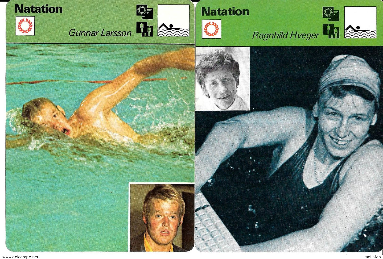 GF1933 - FICHES RENCONTRE - MARCELLO GUARDUCCI - NOVELLA CALLIGARIS - RANGHILD HVEGER - GUNNAR LARSSON - Swimming