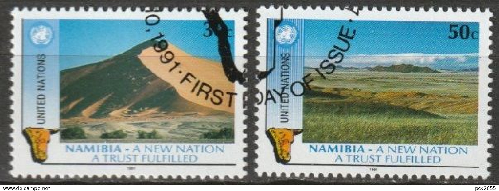 UNO New York 1991 MiNr.612 - 613 O Gestempelt Unabhängigkeit Namibias ( 5861)Versand 1,00€-1,20€ - Used Stamps