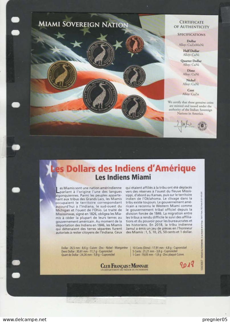 Baisse De Prix USA - Blister 6 Pièces Dollars Indiens D'Amérique 2018 - Miami - Collections