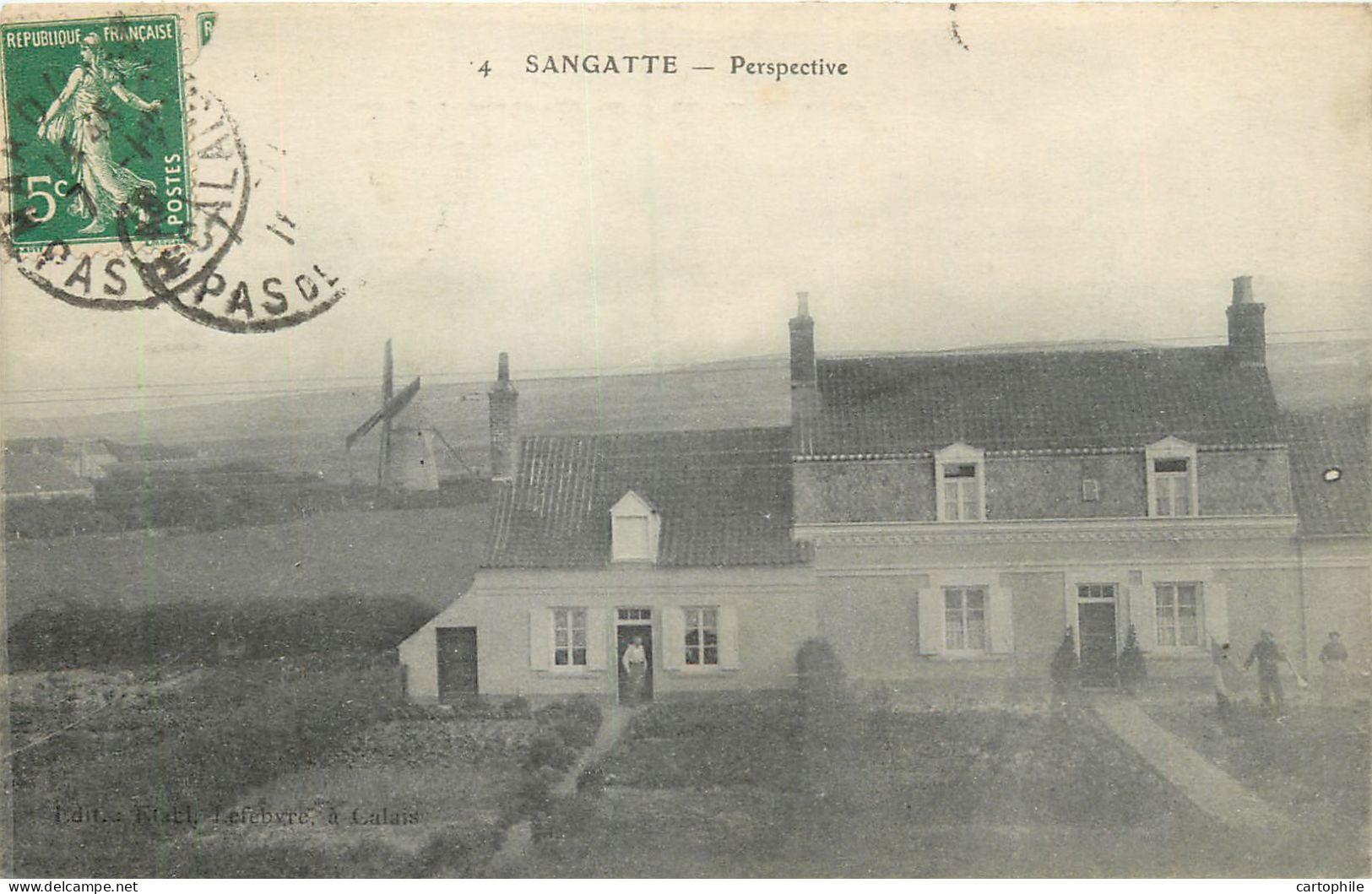 62 - SANGATTE - Perspective - Moulin à Vent 1911 - Sangatte