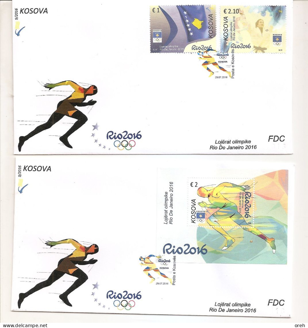 KOSOVO 2016,OLYMPIC GAMES,RIO DE JENEIRO,2X FDC - Sommer 2016: Rio De Janeiro