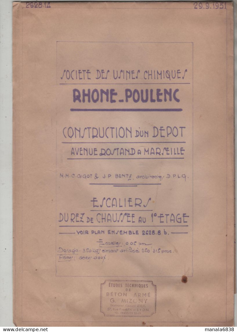 Rhône Poulenc Marseille Construction Dépôt Gigot Bentz Architectes Béton Armé Mizony Lyon 1951 - Publieke Werken