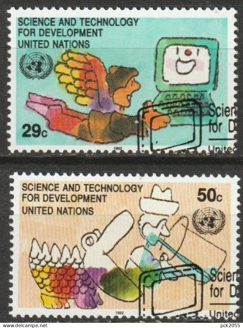 UNO New York 1992 MiNr.635 - 636 O Gestempelt Kommission Für Wissenschaft Und Technologie ( 6912)Versand 1,00€-1,20€ - Oblitérés