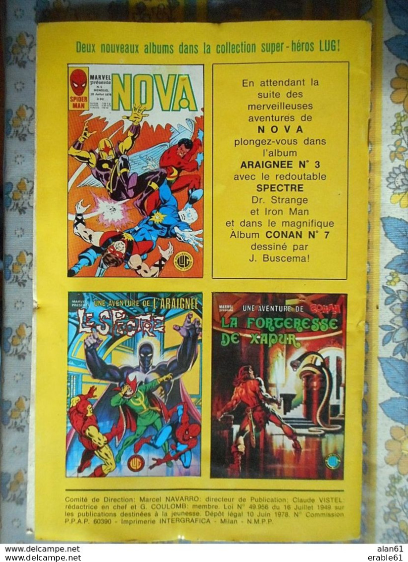 NOVA N° 5 Du 10 JUIN 1978 MARVEL COLLECTION SUPER HEROS Parfait état LUG - Nova