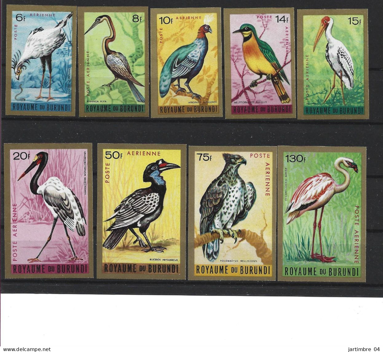 1967 BURUNDI PA 43-51 ** Oiseaux, Non Dentelé - Luftpost