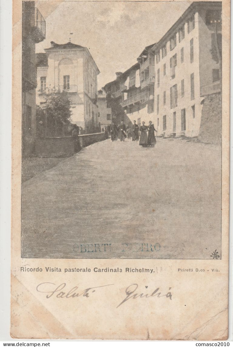 CARTOLINA DEL RICORDO VISITA PASTORALE CARDINALE RICHELMY A VIU'  VIAGGIATA NEL 1903 - Churches